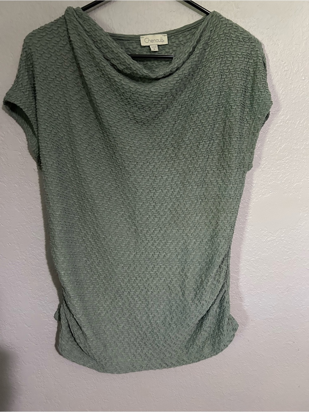 Chenault Textured Sage Cap-Sleeve Tunic